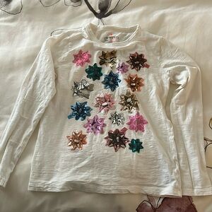 Holiday Bow Long Sleeve Tee Size L